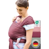 Laleni Tragetuch Baby Neugeborene aus 100% Baumwolle - es Babytragetuch bis 15 kg mit Ergonomischer Passform, Einfach Anzuziehen, Waschmaschinenge... - Rot.