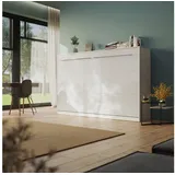SMARTBett Schrankbett Standard 90x200 cm, 120x200 cm, 140x200 cm Weiß/ Weiß Hochglanzfront horizontal/ quer, Gasdruckfedern weiß