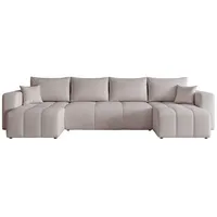 idohome Wohnlandschaft Velours 7-Sitzer Hellgrau