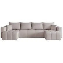 idohome Wohnlandschaft Velours 7-Sitzer Hellgrau