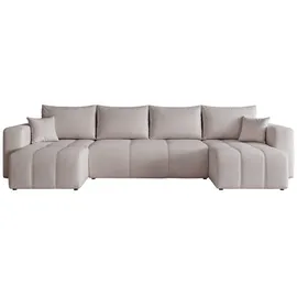 idohome Wohnlandschaft Velours 7-Sitzer Hellgrau