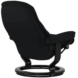 Stressless Relaxsessel Leder 75 x 100 x 73 cm Schwarz mit Hocker