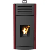 A++ Robin Wood Enya Aqua Pelletofen Wasserführend 12kW Pelletkamin Heizung Rot
