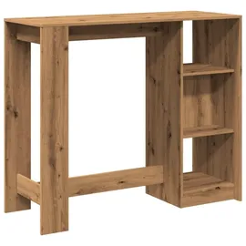 vidaXL Bartisch mit Regal 124 x 46 x 103,5 cm Braun