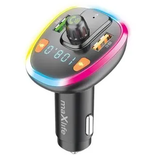 FM-Bluetooth-Transmitter in Schwarz, kabellose Musikwiedergabe und Freisprechanrufe