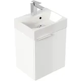 Posseik Badmöbel Cubi Slimline für Gäste-WC 40 cm SoftClose Weiß Hochglanz