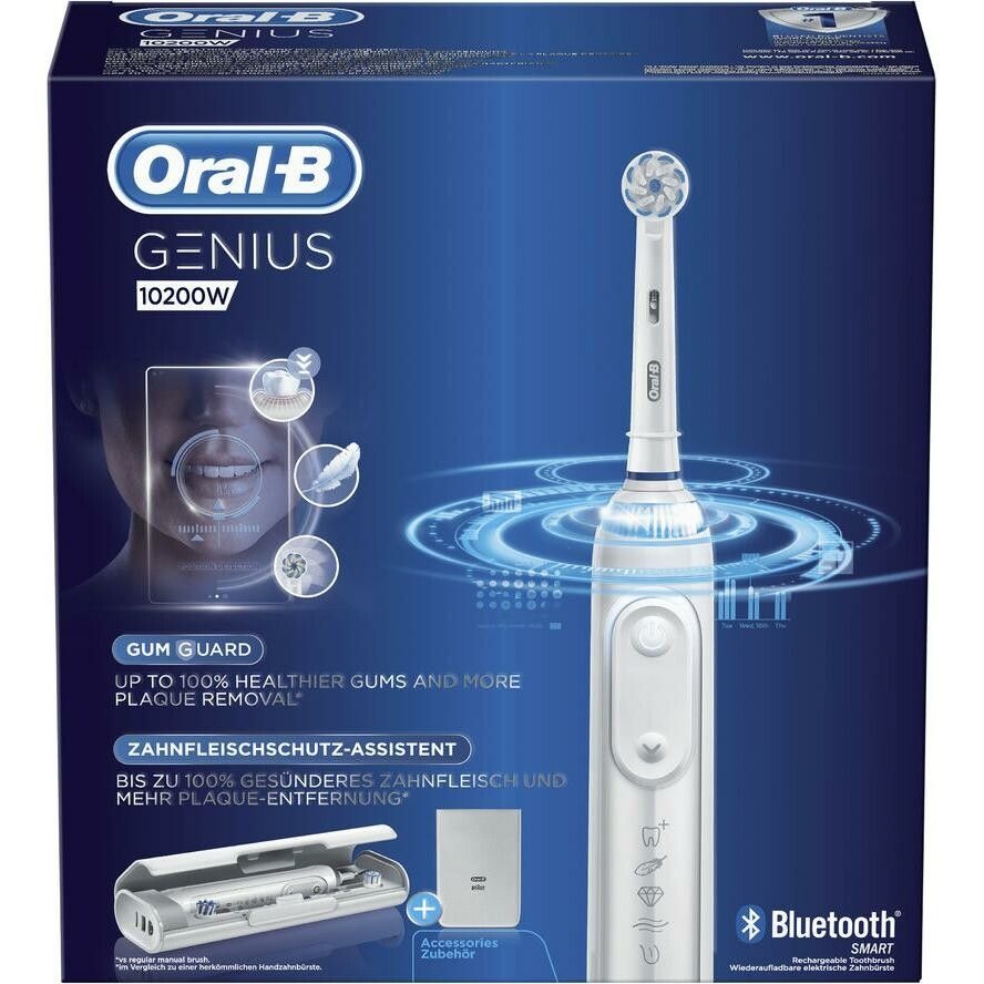 Oral-B Genius 10200W Elektrische Zahnbürste mit Zahnfleischschutz-Assistent 1 St