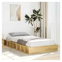 VidaXL Massivholzbett ohne Matratze 90x200 cm Eichenholz
