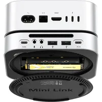ORICO MiniLink 40Gbps Dockingstation für Mac mini M4 mit M.2 NVMe SSD-Gehäuse, unterstützt bis zu 8TB, USB4, Aluminium ständer mit USB-A (480Mbps), kompatibel mit Mac mini M4/M4 Pro – M45P