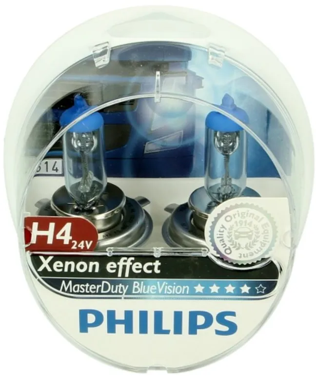 Lampada alogena PHILIPS H4 Master Duty Blue Vision 24V/75/70W, 2 Pezzo