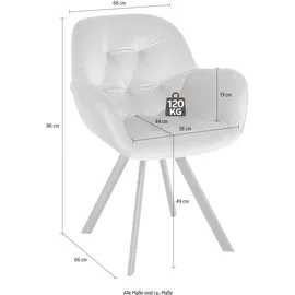 OTTO home Esszimmerstuhl Elli Samtstoff blau 2er Set