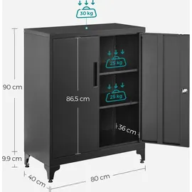 Songmics Aktenschrank 80 x 0 x 0 schwarz