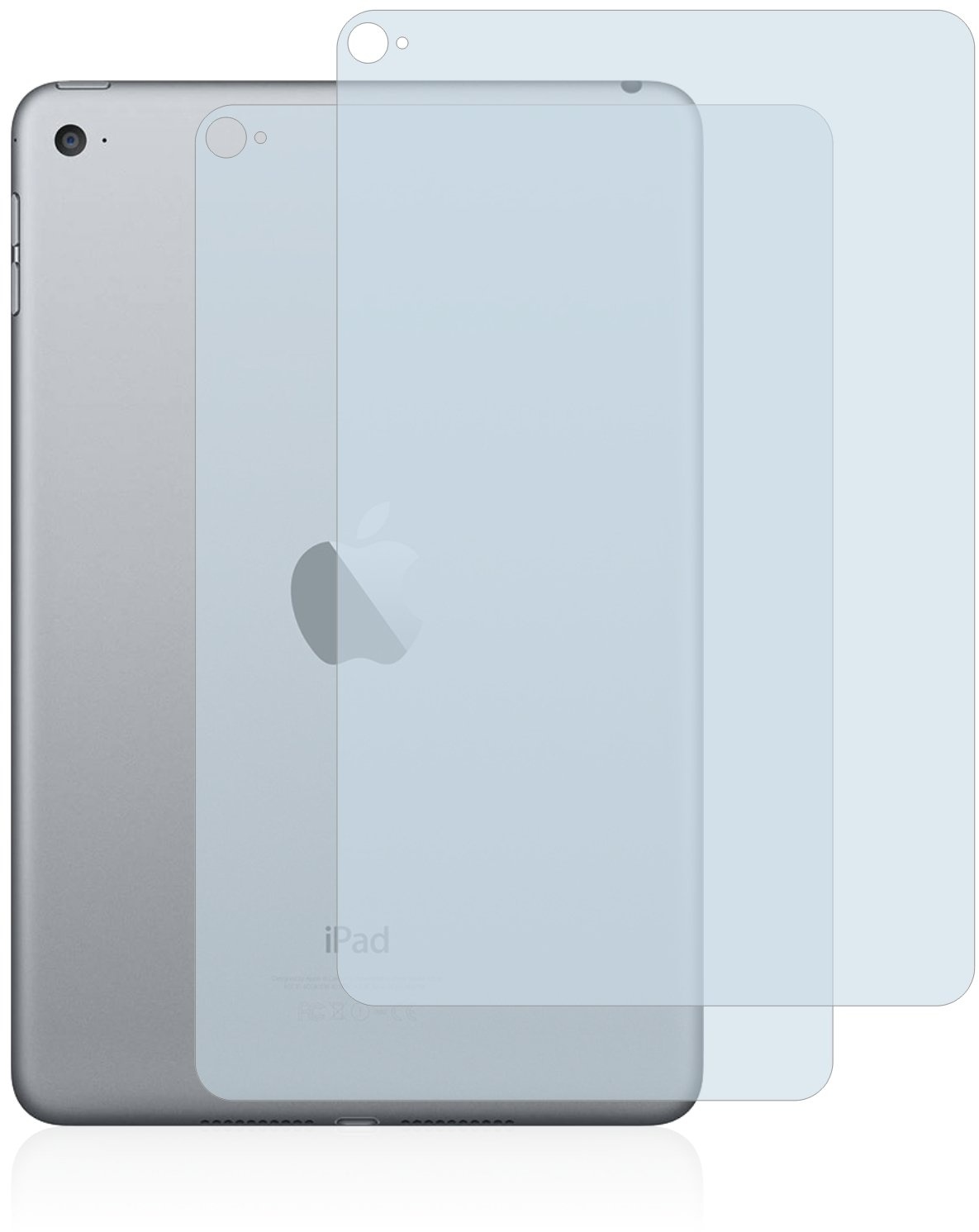 BROTECT Entspiegelungs-Schutzfolie für Apple iPad Mini 4 2015 (Rückseite) (2 Stück) Matte Displayschutz-Folie, Anti-Reflex, Anti-Fingerprint