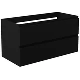 duschspa Waschtisch Unterschrank Waschtischunterschrank Waschbeckenunterschrank Badschrank, 50-120cm Hängeschrank, Matt / Hochglanz schwarz 99 cm x 52 cm x 46.3 cm
