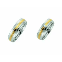 Partnerring ADELIA ́S "Damen Edelstahl Freundschaftsring" Gr. 52, silber, Fingerringe, Damen, 52, Edelstahl, Edelstahlschmuck für Damen