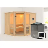 Karibu Amelia 3 inkl. 9 kW Bio-Kombiofen + ext. Steuerung