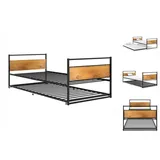 vidaXL Ausziehbett Schwarz Metall 90x200 cm