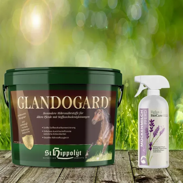 St. Hippolyt Glandogard 3,75 kg + Relax Biocare Mückenmilch 500 ml