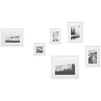 Beliani Bilderrahmen 6er Set ZINARE Landschaft Weiß
