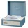 Crosley Voyager CD-Player mit Stereo-Bluetooth-Lautsprechern und FM-Radio, Washed Blue
