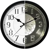 eYotto 12inch Leuchtende Stille Wanduhr mit Einstellbarer Helligkeit, 30.5cm Nachtlicht Wanduhr, Vintage küchenuhren Batteriebetrieben Für Wohnzimmer, Schlafzimmer, Küch, Badezimmeruhr(Retro)