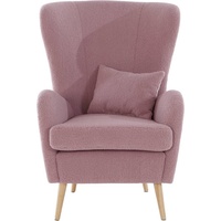Guido Maria Kretschmer Home&Living Sessel Salla, wahlweise mit oder ohne Hocker; großer Sessel: Maße B/T/H: 78/94/118 cm, Bezug auch in Luxus-Microfaser in Teddyfelloptik rosa