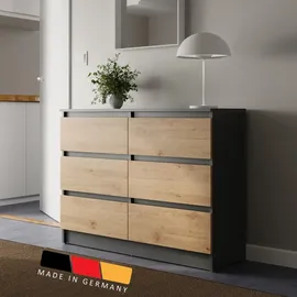 home collective Highboard 95 x 78 x 35 cm Anthrazit / Eiche