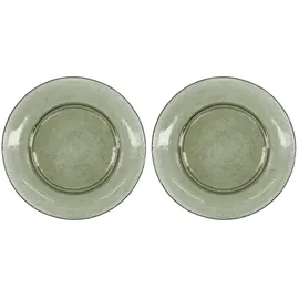 House Doctor Rain Speiseteller 27 cm grün 2er Set