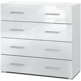 Vladon Pavos V1 76 x 72 x 35 cm Weiß matt/Weiß Hochglanz