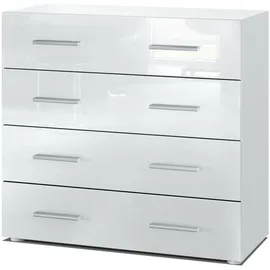 Vladon Pavos V1 76 x 72 x 35 cm Weiß matt/Weiß Hochglanz