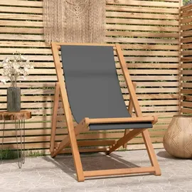 vidaXL Gartenstuhl Liegestuhl 56 x 105 x 96 cm grau