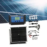 Tragbares Solarset [50-w-panel & 60-a-usb-controller] Monokristallin Ip65 Für Camping, Wohnmobil, Stromausfall