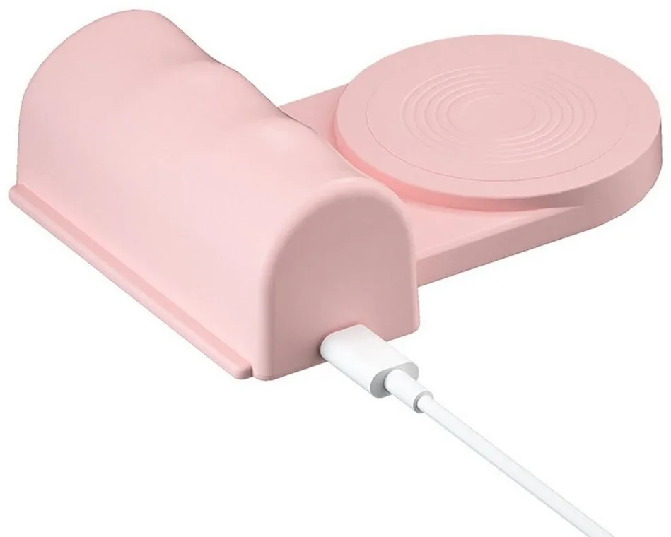 yozhiqu Bluetooth-Halterung mit drahtloser Aufladung für Videoaufnahmen Smartphone-Halterung, (Rutschfest, Bluetooth-Verbindung, starke magnetische Befestigung) rosa