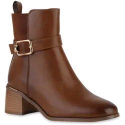 Damen Biker Boots in Hellbraun