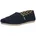 Damen Flacher Slipper Navy Wide Recycled Cotton Canvas 38 5 EU Weit
