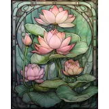 TISHIRON Lotus Malen nach Zahlen Erwachsene,Lotus Malen nach Zahlen, Malen nach Zahlen de Pinsel und Acrylfarbe, 16X20 Inch Flammen Lotus Malen nach Zahlen Erwachsene Familie Freunde