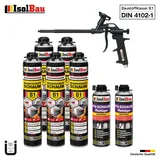 Brandschutzschaum B1 Bauschaum 5x 750ml 2x Reiniger Montageschaum Schaum Pistole