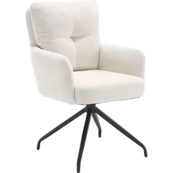 Esszimmerstuhl HOME AFFAIRE "Valldemossa", beige, B:60cm H:92cm T:67cm, Stühle, pflegeleichter Boucle Bezug, mit schwarzen Metallbeinen, Breite 60 cm