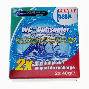 Reinex fresh WC-Duftsteine, Nachfüllpack 2 x 40 g, Meeresfrische
