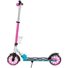 Raven Klappbarer Scooter mit Klingel, Flaschenhalter, Galaxia Blue/Pink 200mm)
