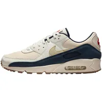 NIKE Air Max 90 PRM, Laufschuhe für Herren, Segel Elfenbein hell Lt Khaki Thunder Blau, 41 EU - 41 EU