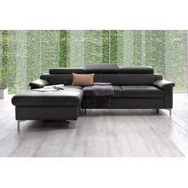 exxpo - sofa fashion Ecksofa »Florenz, L-Form«, mit Kopfteilverstellung schwarz