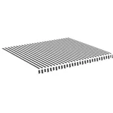 deluke DELUKE® Markisenbespannung Markisenstoff Wasserabweisend Reißfest Anthrazit-Weiß, für 400x350cm Rahmen Markise mit Volant Markisen Ersatzstoff