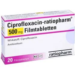CIPROFLOXACIN-ratiopharm 500 mg Filmtabletten 20 St