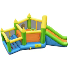 Costway Hüpfburg, Mehrfarbig, Kunststoff, 241x208x477 cm, Outdoor Spielzeug, Gartenspielzeug