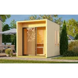 Saunahaus Gartensauna Außensauna Catalina 220x288cm natur +LAGERABVERKAUF+