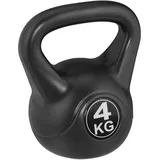 Relaxdays Kettlebell Kugelhantel Kunststoff, Fitness Workout, Schwunghantel, Damen & schwarz