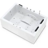 Luxus Whirlpool Badewanne 180x130 cm mit 24 Düsen für 2 Personen Model: Marburg Lux 5–Loch Wannenrandarmatur
