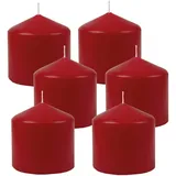 HS Candle Stumpenkerzen Ø8cm 6er Pack Rubinrot Rot