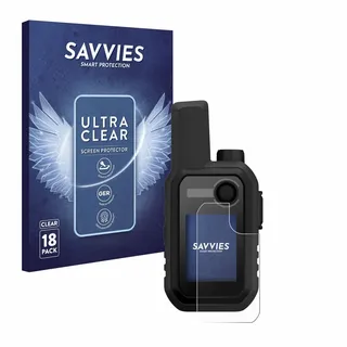 Savvies 18 Stück Schutzfolie für Garmin Alpha 10 K Displayschutz-Folie Ultra-Transparent